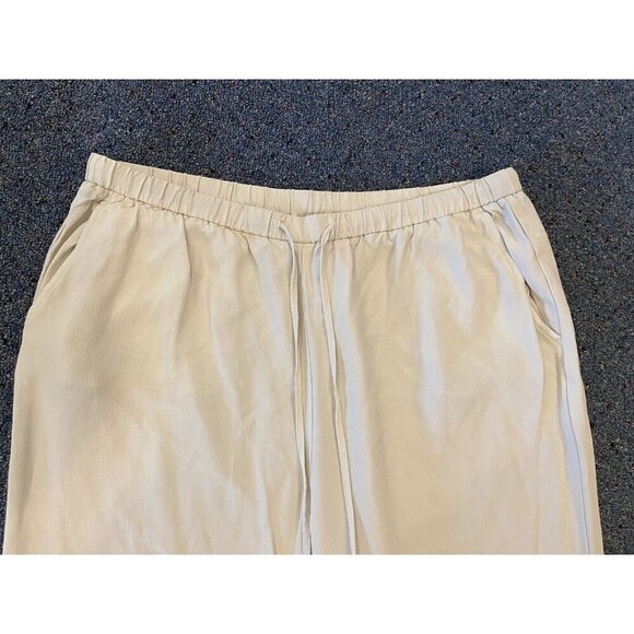 Eileen Fisher Pants Pull On Cropped Tie Waist Tencel Cream Size Large L - Picture 2 of 5